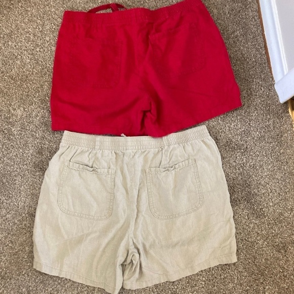 Women's Red and Tan Shorts - Picture 2 of 4